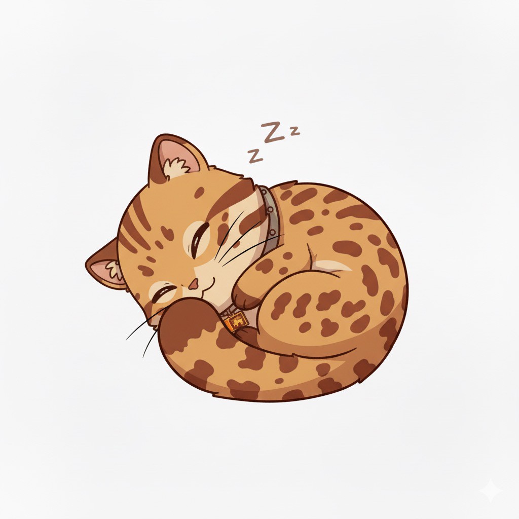 寝ているラスティくん